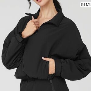ALO Yoga Black Elevation Quarter Zip Jacket